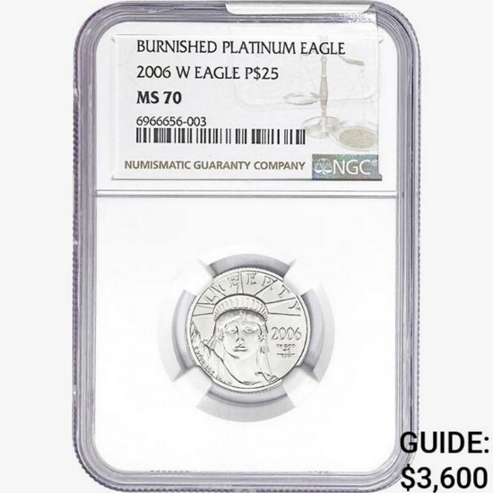 2006-W 1/4oz. Pt. $25 Eagle NGC MS70 Burnished