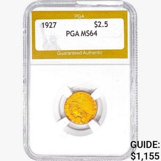 1927 $2.50 Gold Quarter Eagle PGA MS64