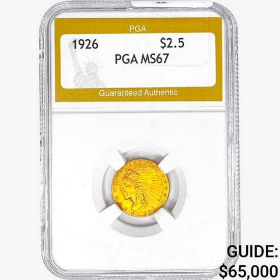 1926 $2.50 Gold Quarter Eagle PGA MS67