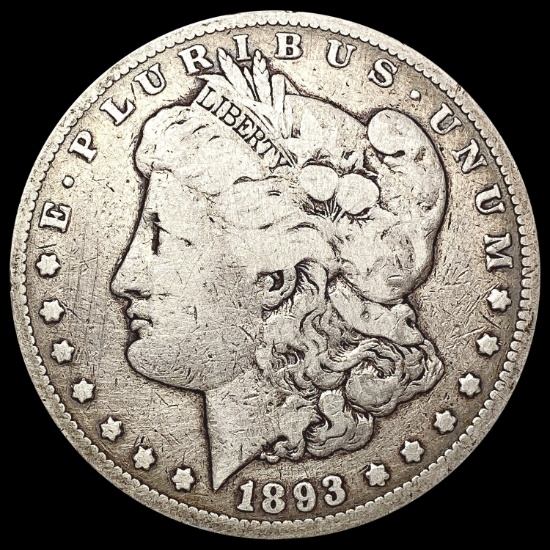 1893-CC Morgan Silver Dollar LIGHTLY CIRCULATED