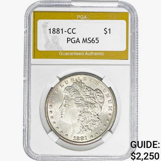 1881-CC Morgan Silver Dollar PGA MS65