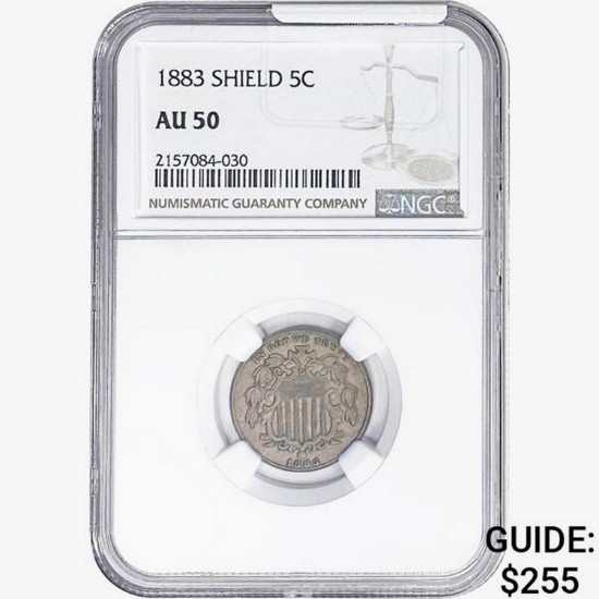 1883 Shield Nickel NGC AU50