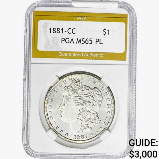 1881-CC Morgan Silver Dollar PGA MS65 PL
