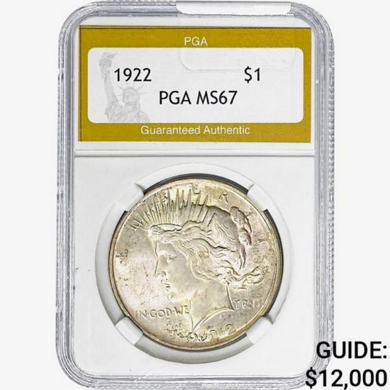 1922 Silver Peace Dollar PGA MS67