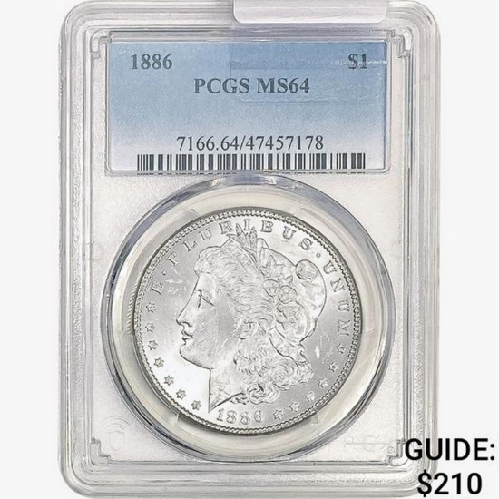 1886 Morgan Silver Dollar PCGS MS64