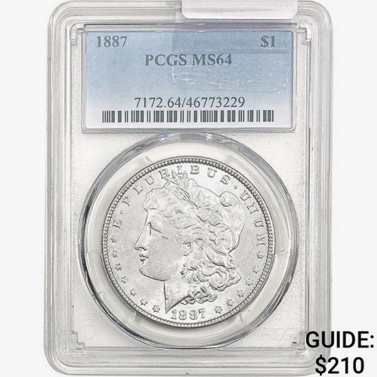 1887 Morgan Silver Dollar PCGS MS64