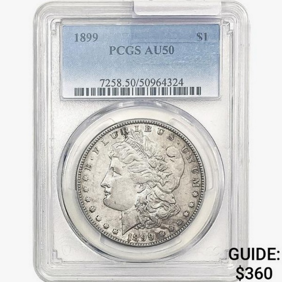 1899 Morgan Silver Dollar PCGS AU50