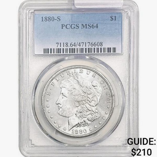 1880-S Morgan Silver Dollar PCGS MS64