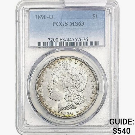1890-O Morgan Silver Dollar PCGS MS63