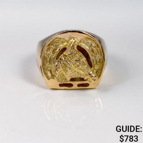 10K yg Mens Horseshoe Ring Size 8.5