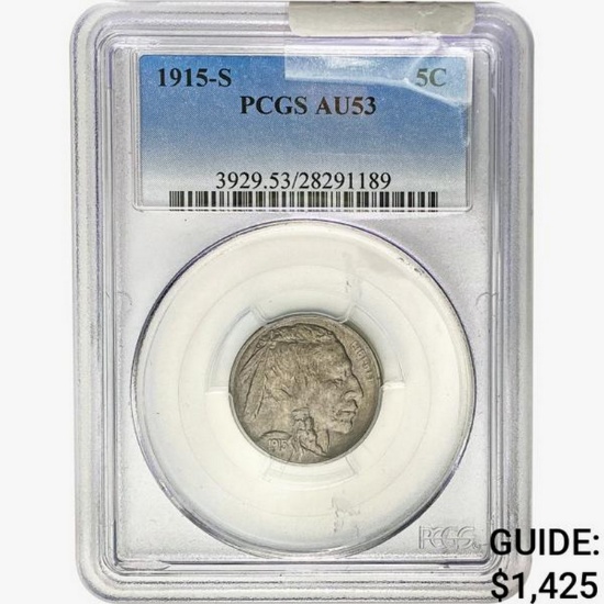 1915-S Buffalo Nickel PCGS AU53