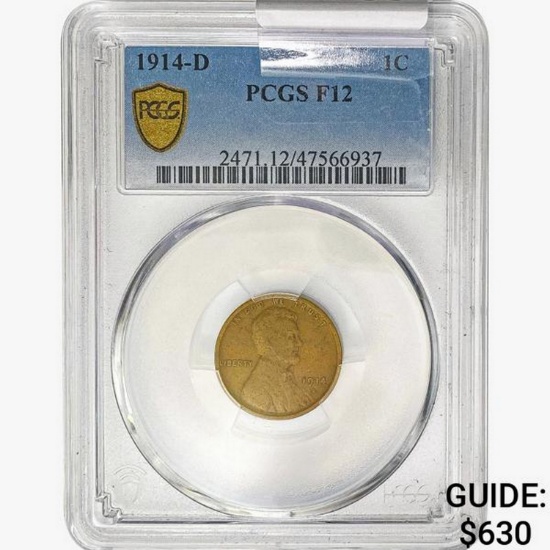 1914-D Wheat Cent PCGS F12
