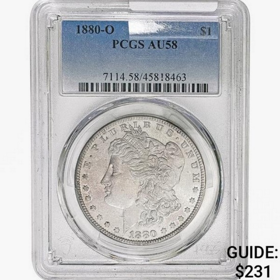 1880-O Morgan Silver Dollar PCGS AU58