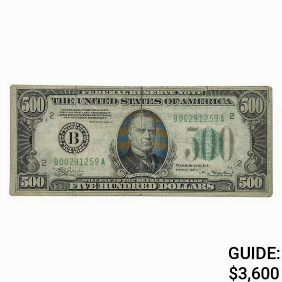 1934 A $500 Fed. Reserve Note