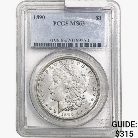 1890 Morgan Silver Dollar PCGS MS63