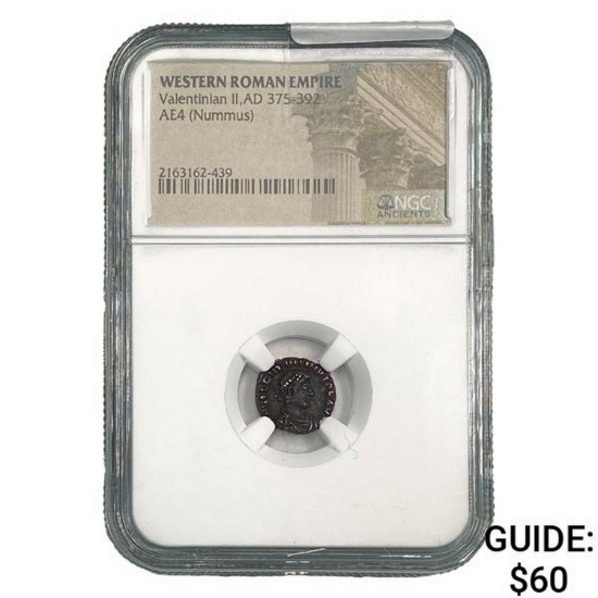 West Roman Valentinian I, AD 364-375 AE3 Nummus NGC