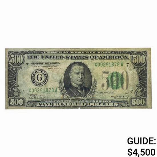 1934-A $500 FRN Bank of Chicago, IL