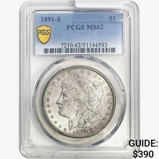 1891-S Morgan Silver Dollar PCGS MS62