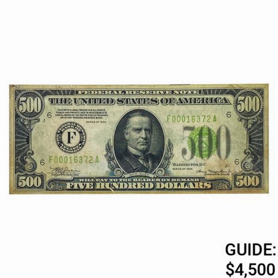 1934 $500 FRN Bank of Atlanta, GA