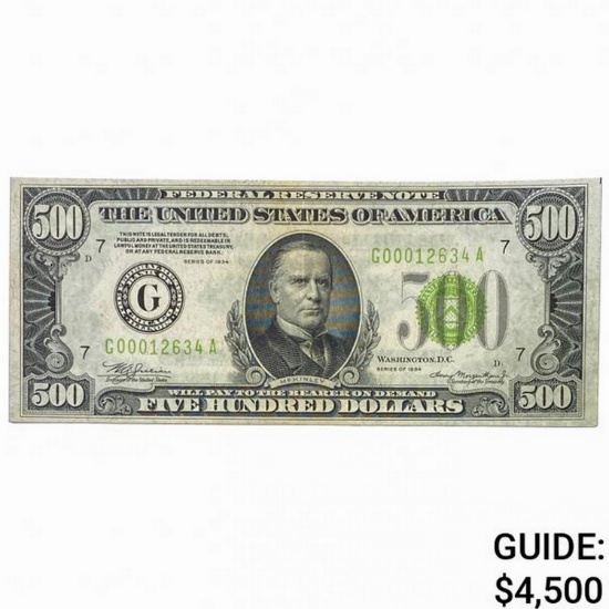1934 $500 FRN - Chicago CHOICE AU
