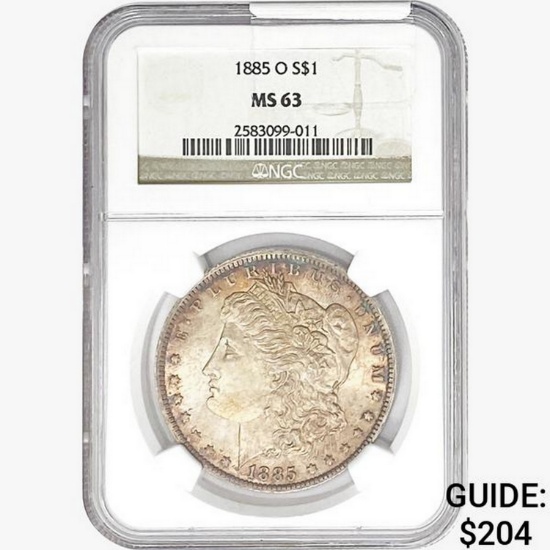 1885-O Morgan Silver Dollar NGC MS63
