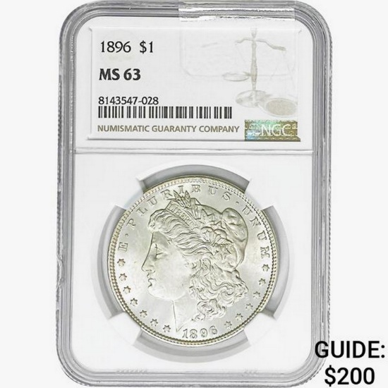 1896 Morgan Silver Dollar NGC MS63