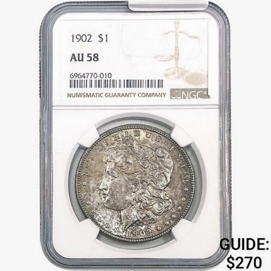 1902 Morgan Silver Dollar NGC AU58