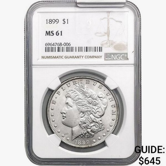 1899 Morgan Silver Dollar NGC MS61