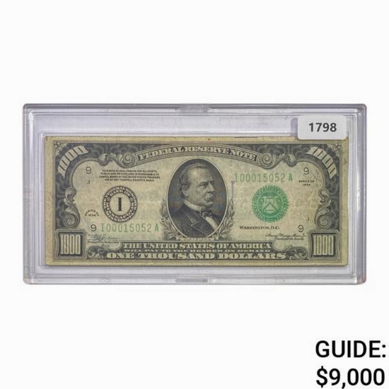 1934 $1000 FRN - Minneapolis NEARLY UNCIRCULATED