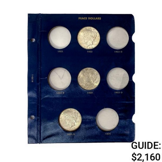 1922-1926 Peace $1 Album [5 Coins]