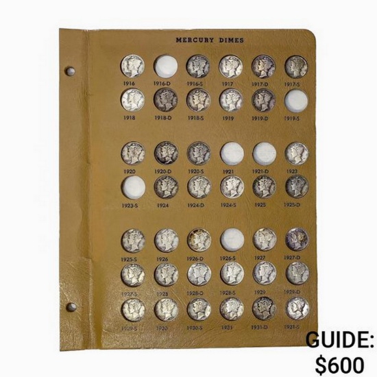 1916-1945 10C Mercury Album [71 Coins]