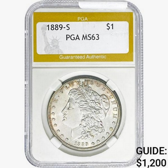 1889-S Morgan Silver Dollar PGA MS63