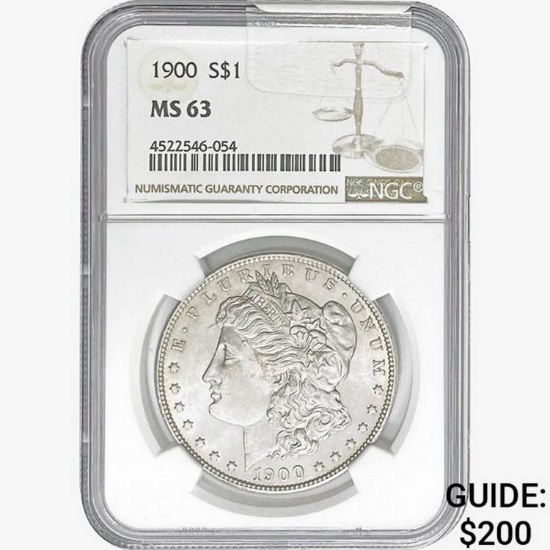 1900 Morgan Silver Dollar NGC MS63