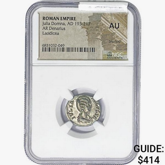 Rome Julia Domna AD 193-217 Silver Denarius Laodicea NGC AU