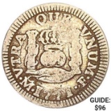 1771Mo F Mexico Silver 1/2 Reales LIGHTLY CIRCULATED