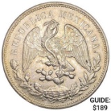 1908Mo GV Mexico Silver Peso CHOICE AU