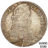 1840FTS LR Bolivia Silver 8 Soles NEARLY UNCIRCULATED