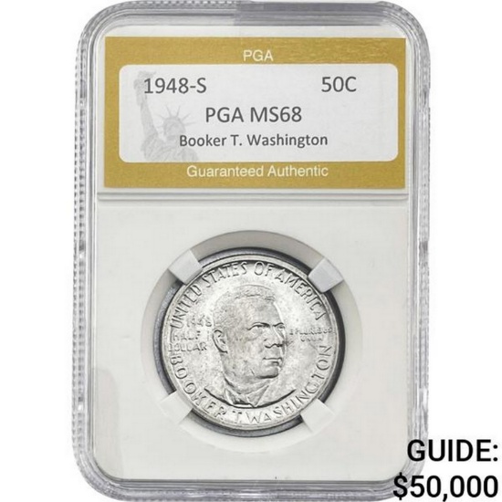 1948-S Booker T Half Dollar PGA MS68