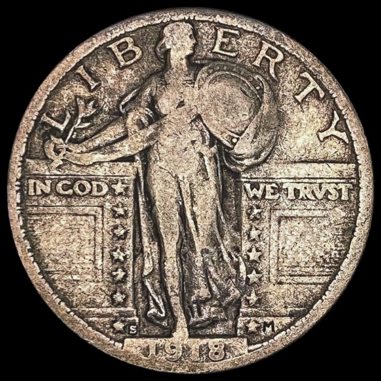 1918-S Standing Liberty Quarter NICELY CIRCULATED