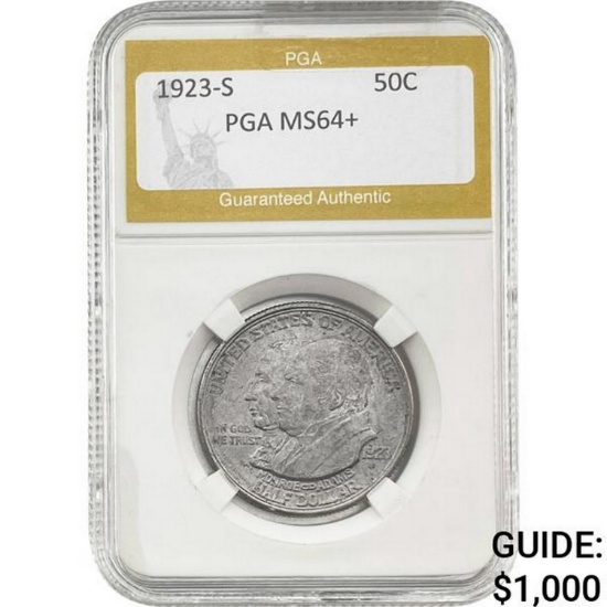 1923-S Monroe Half Dollar PGA MS64+