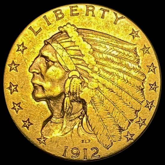 1912 $2.50 Gold Quarter Eagle CLOSELY UNCIRCULATED