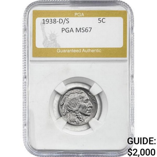 1938-D/S Buffalo Nickel PGA MS67