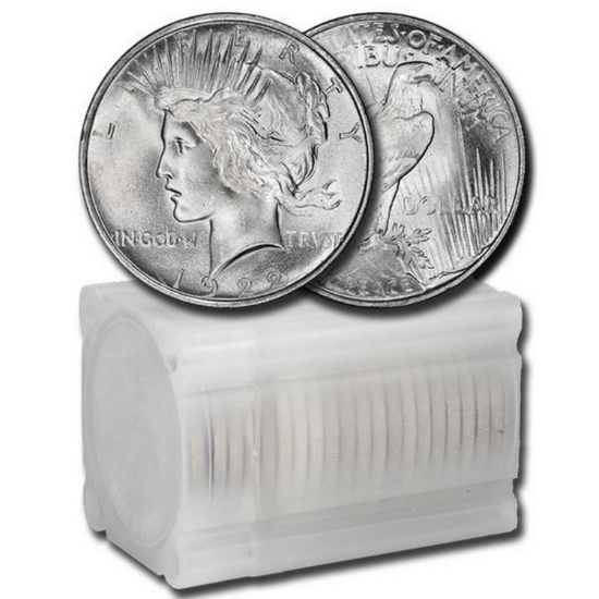 [20] Silver Peace Dollar Roll Choice BU