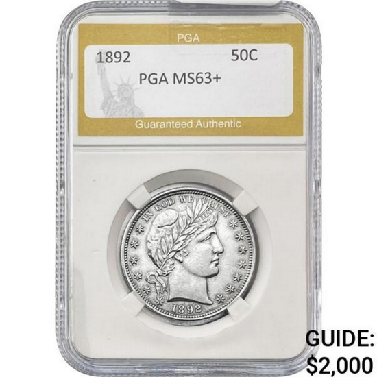 1892 Barber Half Dollar PGA MS63+