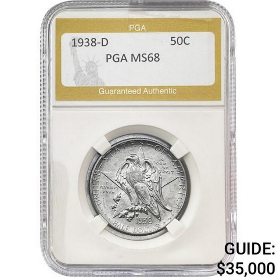 1938-D Texas Half Dollar PGA MS68