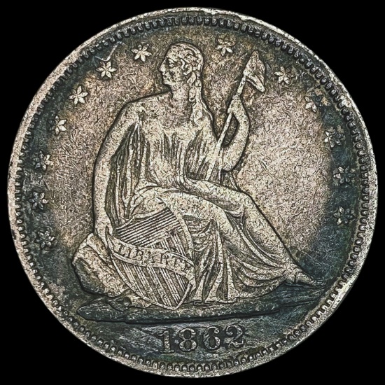 1862 Seated Liberty Half Dollar NEARLY UNCIRCULATED