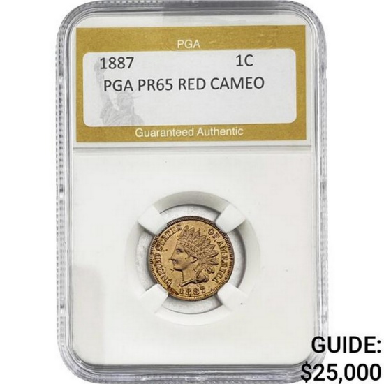 1887 Indian Head Cent PGA PR65 RED CAMEO