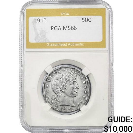 1910 Barber Half Dollar PGA MS66