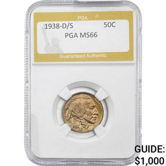 1938-D/S Buffalo Nickel PGA MS66