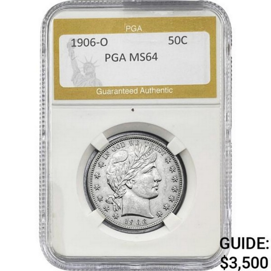 1906-O Barber Half Dollar PGA MS64